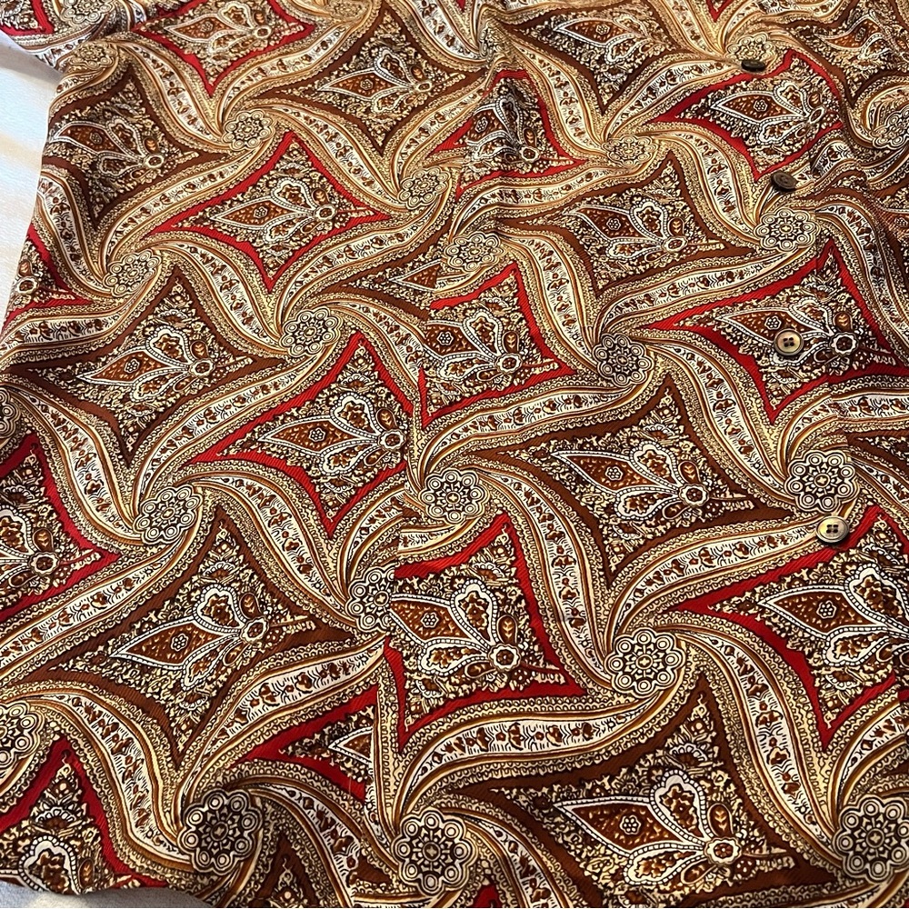 Talbots Paisley Blouse - Red and Brown - Picture 8 of 14